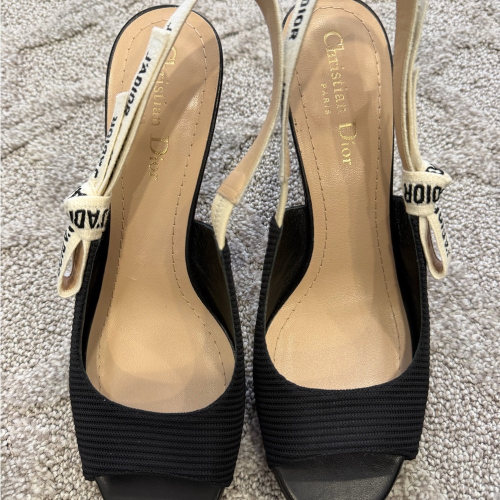 Dior black and Cream Slingback Heels - Picture 10 of 10